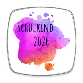 Schulkind 2026 - Viereckiger Kühlschrankmagnet - Weiß - Vorne