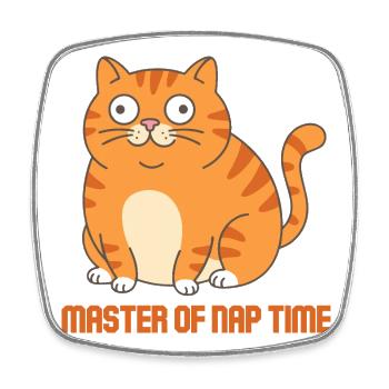 Meister der Schlafzeit-Katze - Viereckiger Kühlschrankmagnet - Weiß - Vorne