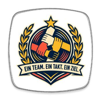 Ein Team Ein Takt Ein Ziel Mannschaft Teamgeist - Viereckiger Kühlschrankmagnet - Weiß - Vorne