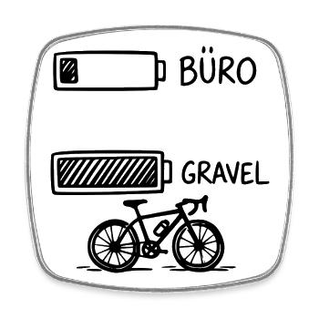 Büro Akku Gravelbike - Viereckiger Kühlschrankmagnet - Weiß - Vorne