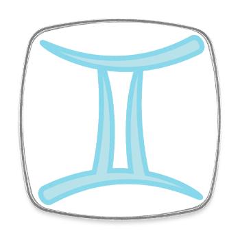 Zwillinge Sternzeichen Pastel Blau - Viereckiger Kühlschrankmagnet - Weiß - Vorne