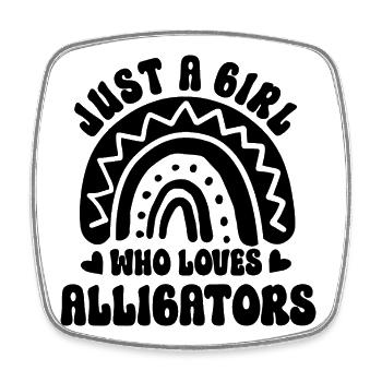 Boho Regenbogen Alligator   - Viereckiger Kühlschrankmagnet - Weiß - Vorne