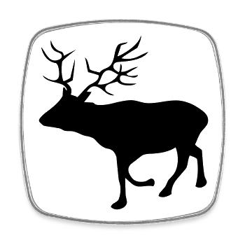 roe deer - Square fridge magnet - white - Front