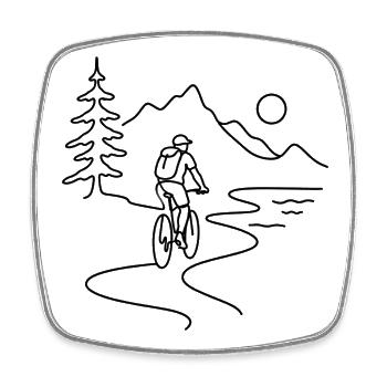 Cyclist in mountains  - Viereckiger Kühlschrankmagnet - Weiß - Vorne