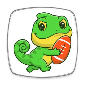 Dino Gridiron Cuteness - Square fridge magnet - white - Front