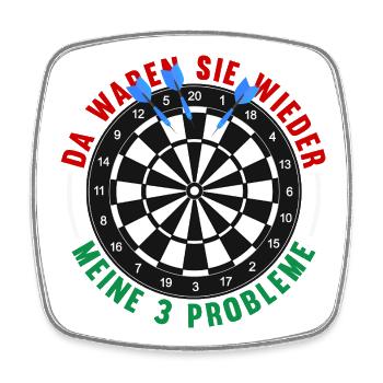 Lustige Darts Sprüche Darts Geschenke - Viereckiger Kühlschrankmagnet - Weiß - Vorne