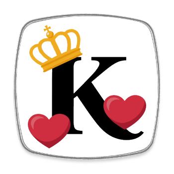 King of Hearts - Square fridge magnet - white - Front