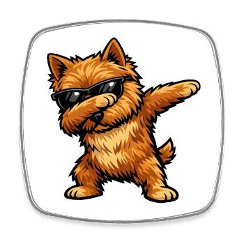 Dabbing Norwich Terrier im Comic Stil - Viereckiger Kühlschrankmagnet - Weiß - Vorne