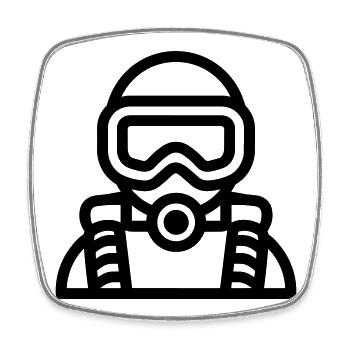 dive - Square fridge magnet - white - Front
