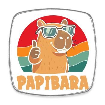 Life is Better with Capybaras - Süßes Nagetier - Viereckiger Kühlschrankmagnet - Weiß - Vorne