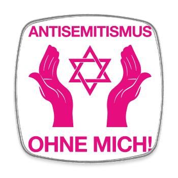 Antisemitismus – Ohne Mich! - Viereckiger Kühlschrankmagnet - Weiß - Vorne