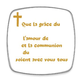 Bible Corinthinens 13:13 Paul Citation Jésus - Magnet carré - blanc - Devant