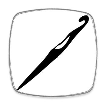 Crochet Crochet Hook Gift - Square fridge magnet - white - Front