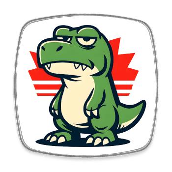 Chillig Dinosaur Mood Grumpy - Magnet carré - blanc - Devant