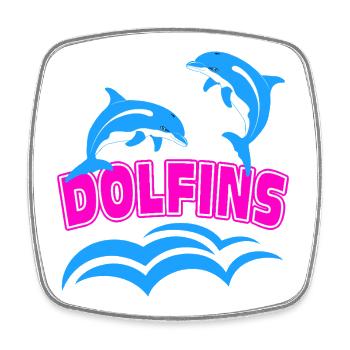 Delfin-Logo - Viereckiger Kühlschrankmagnet - Weiß - Vorne
