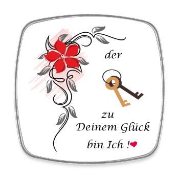 Glück - Viereckiger Kühlschrankmagnet - Weiß - Vorne