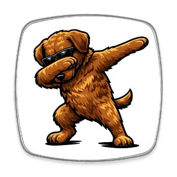 Dabbing Chesapeake Bay Retriever - Square fridge magnet - white - Front