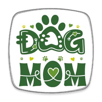Dog Mom – Modern Pet Pride 🐾 - Square fridge magnet - white - Front