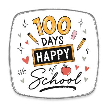 100 Days School Teacher Student - Square fridge magnet - white - Front