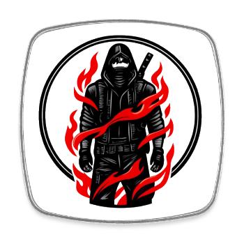 Flame warriors in the shadows - Square fridge magnet - white - Front