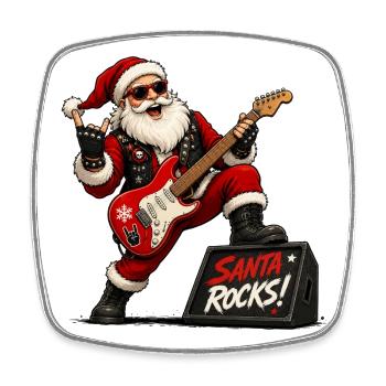 Santa Rocks - Square fridge magnet - white - Front