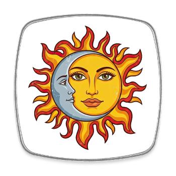 Sun and Moon Combined - Square fridge magnet - white - Front