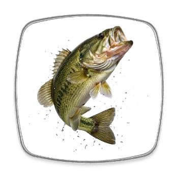 Bass in dynamic jump - Square fridge magnet - white - Front