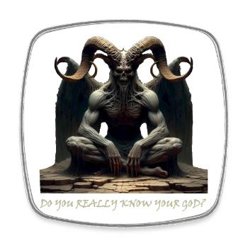Demonic Night Guardian - Square fridge magnet - white - Front