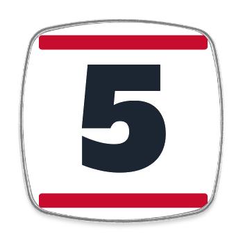Number 5 - Sports Team Jersey Number Design - Square fridge magnet - white - Front