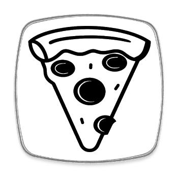Pizza Piece Drawing - Square fridge magnet - white - Front