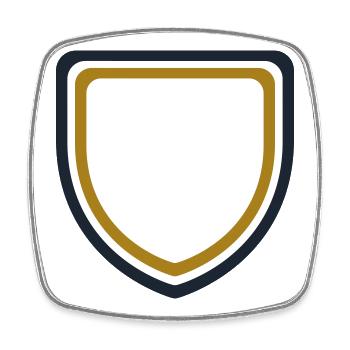Coat of arms frame gold - design custom text - Square fridge magnet - white - Front