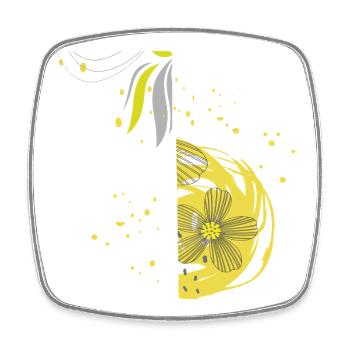 Flower Spiral Ornament - Square fridge magnet - white - Front