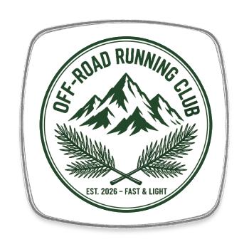 Club de course tout-terrain - Magnet carré - blanc - Devant