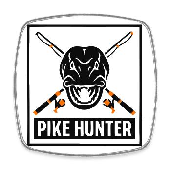Logo des armoiries de Pike Jaeger - Magnet carré - blanc - Devant