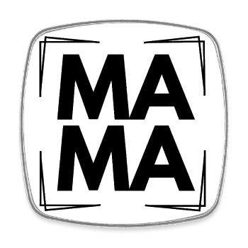 MAMA - Viereckiger Kühlschrankmagnet - Weiß - Vorne