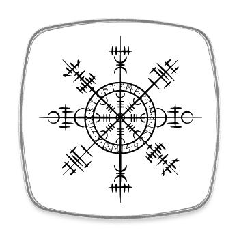 Cercle porte-bonheur viking (noir) - Magnet carré - blanc - Devant