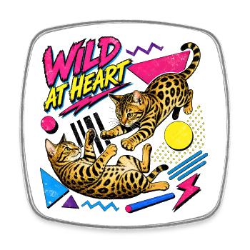 Bengal Cats de style Memphis des années 90 - Magnet carré - blanc - Devant