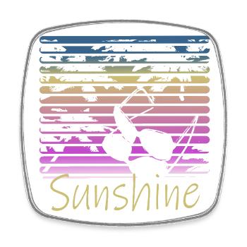 Sunshine Retro Sunglasses - Magnet carré - blanc - Devant