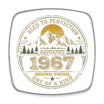 Cadeau Anniversaire 1967 Août Vintage 1967  - Magnet carré - blanc - Devant