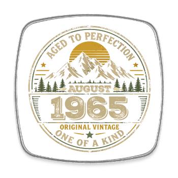 Cadeau Anniversaire 1965 Août Vintage 1965  - Magnet carré - blanc - Devant