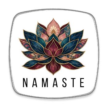 Boho Lotus Blume Yoga Meditation - Viereckiger Kühlschrankmagnet - Weiß - Vorne
