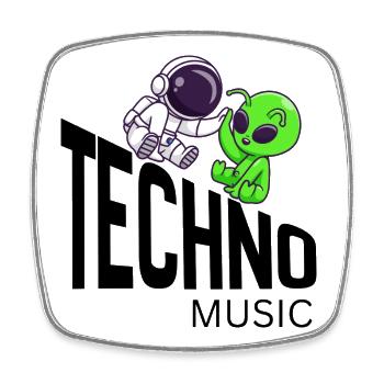 Cosmic Buddy : Astronaute & Alien - Magnet carré - blanc - Devant