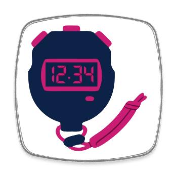 Stopwatch Timer Sport Icon - Square fridge magnet - white - Front