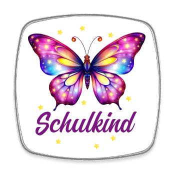 Schulkind Schmetterling Einschulung 1. Klasse - Viereckiger Kühlschrankmagnet - Weiß - Vorne