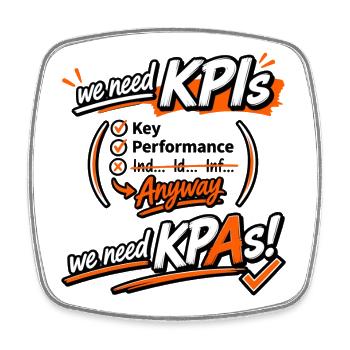 KPI Graphic Motivation - Square fridge magnet - white - Front