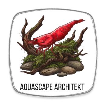 Aquascape Architekt - Red Sakura Garnele - Viereckiger Kühlschrankmagnet - Weiß - Vorne