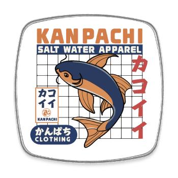 Kanpachi Salzwasser Apparel - Viereckiger Kühlschrankmagnet - Weiß - Vorne