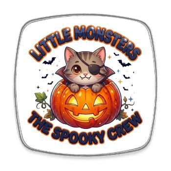 Little Monsters The Spooky Crew - Viereckiger Kühlschrankmagnet - Weiß - Vorne