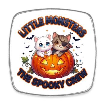 Little Monsters The Spooky Crew - Viereckiger Kühlschrankmagnet - Weiß - Vorne
