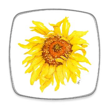 sunflower - Square fridge magnet - white - Front